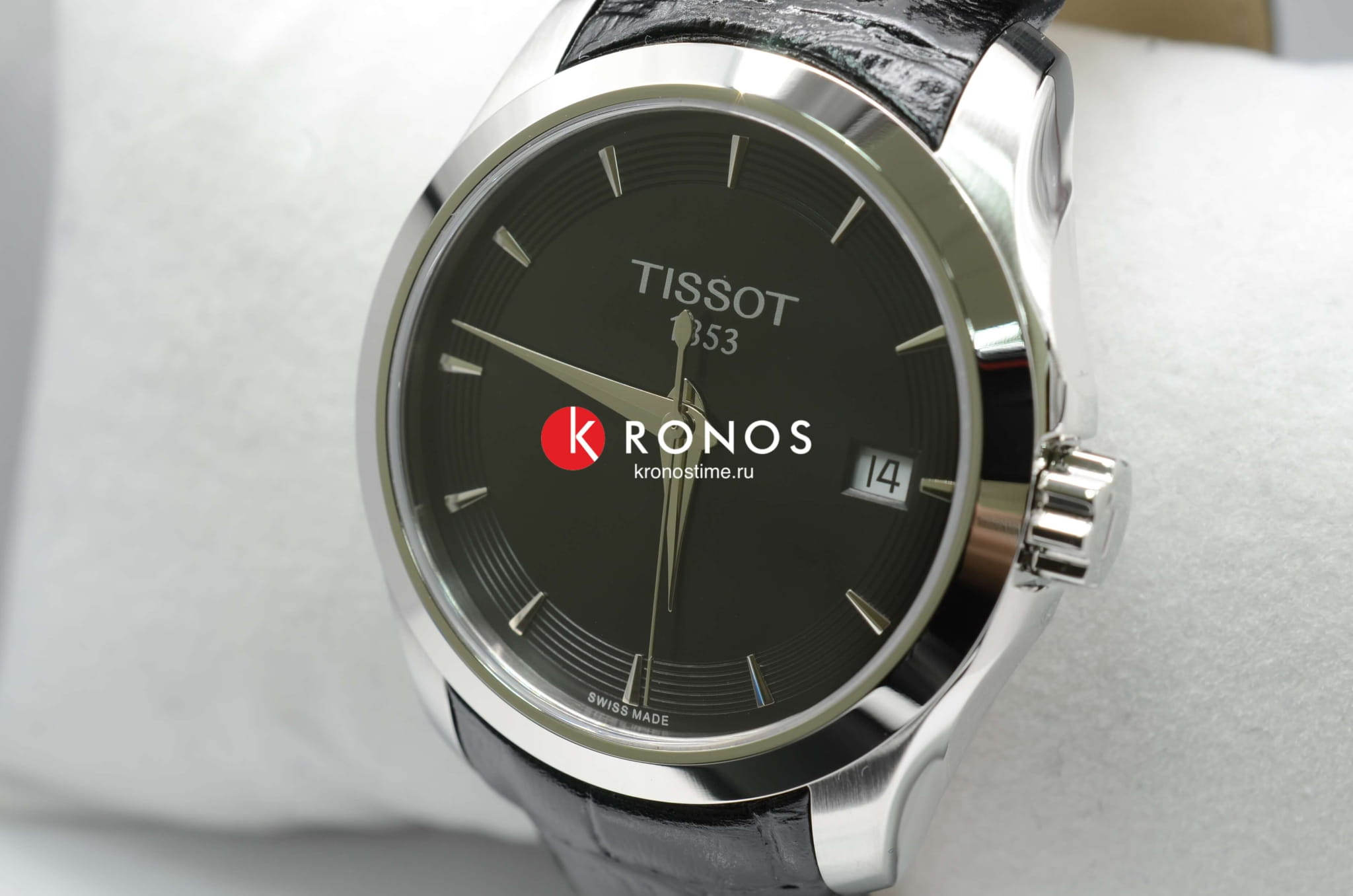 Tissot Tissot Couturier Lady T035.210.16.051.01 кварцевые женские часы часы крупный план черный циферблата